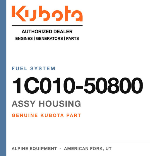 Genuine Kubota assy housing, part number 1C010-50800 — Alpine Equipment