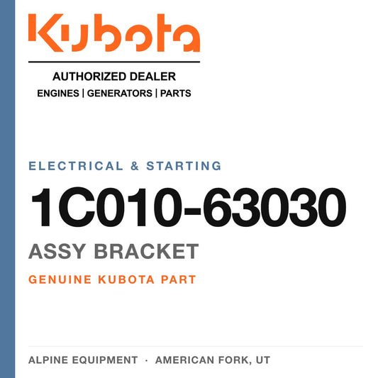 Genuine Kubota assy bracket, part number 1C010-63030 — Alpine Equipment