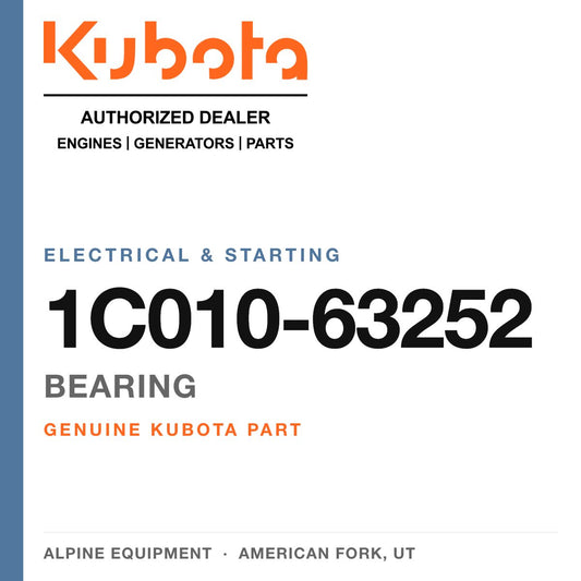 Genuine Kubota bearing, part number 1C010-63252 — Alpine Equipment