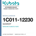 Genuine Kubota gasket, part number 1C011-12230 — Alpine Equipment