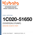 Genuine Kubota cover(inj.pump), part number 1C020-51650 — Alpine Equipment
