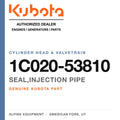 Genuine Kubota seal,injection pipe, part number 1C020-53810 — Alpine Equipment