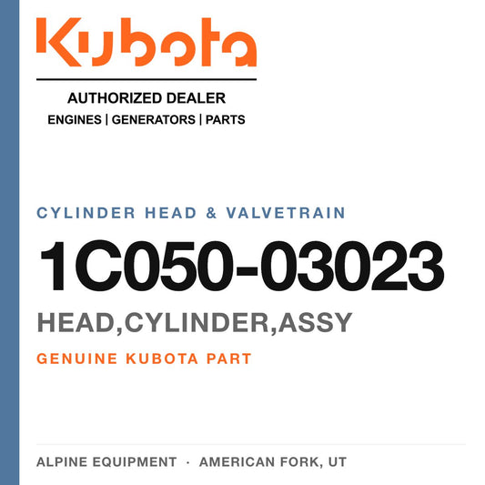 Genuine Kubota head,cylinder,assy, part number 1C050-03023 — Alpine Equipment