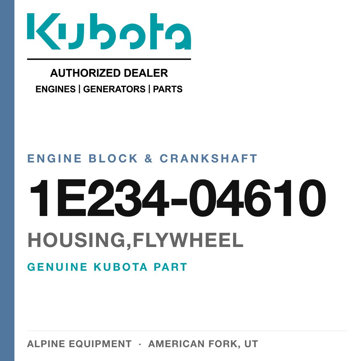 Genuine Kubota housing,flywheel, part number 1E234-04610 — Alpine Equipment