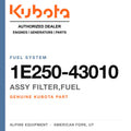 Genuine Kubota assy filter,fuel, part number 1E250-43010 — Alpine Equipment