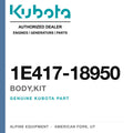 Genuine Kubota body,kit, part number 1E417-18950 — Alpine Equipment
