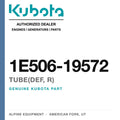 Genuine Kubota tube(def, r), part number 1E506-19572 — Alpine Equipment