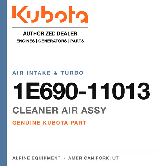 Genuine Kubota cleaner air assy, part number 1E690-11013 — Alpine Equipment