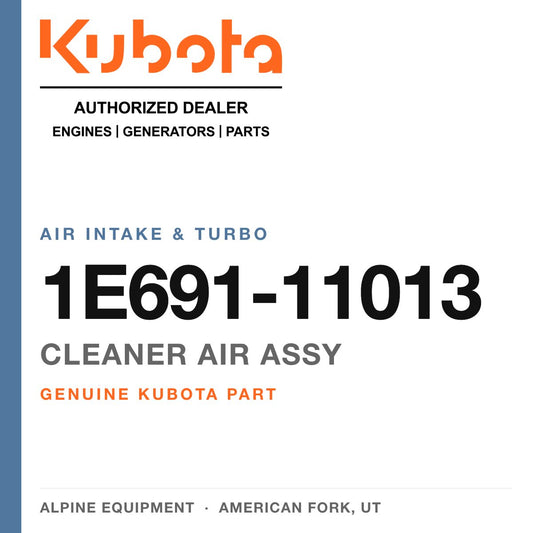 Genuine Kubota cleaner air assy, part number 1E691-11013 — Alpine Equipment