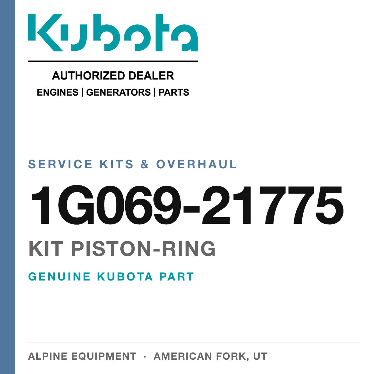 Genuine Kubota kit piston-ring, part number 1G069-21775 — Alpine Equipment