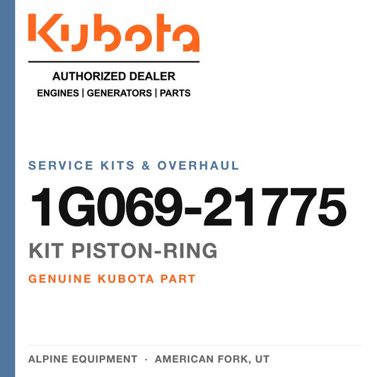 Genuine Kubota kit piston-ring, part number 1G069-21775 — Alpine Equipment