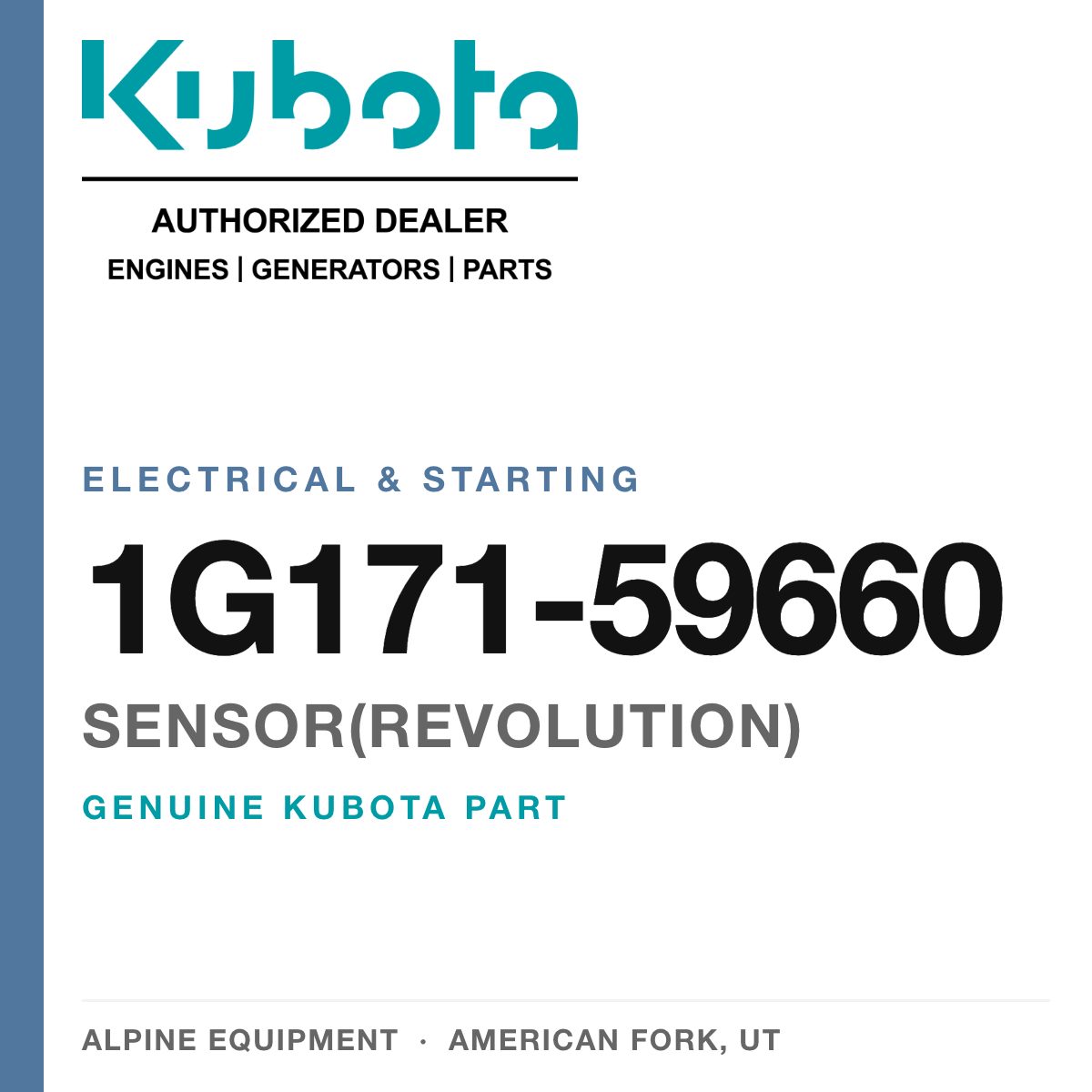 Genuine Kubota sensor(revolution), part number 1G171-59660 — Alpine Equipment