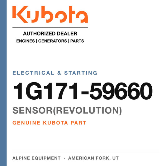 Genuine Kubota sensor(revolution), part number 1G171-59660 — Alpine Equipment