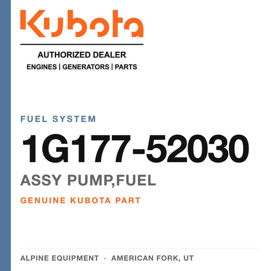 Genuine Kubota assy pump,fuel, part number 1G177-52030 — Alpine Equipment
