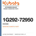 Genuine Kubota hose, part number 1G292-72950 — Alpine Equipment