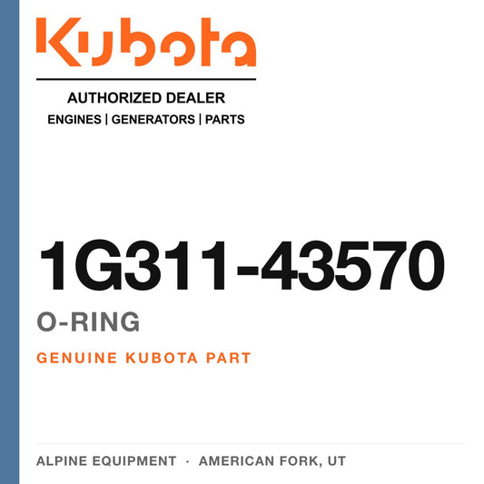 Genuine Kubota o-ring, part number 1G311-43570 — Alpine Equipment