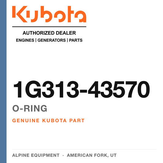 Genuine Kubota o-ring, part number 1G313-43570 — Alpine Equipment