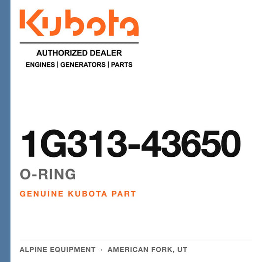 Genuine Kubota o-ring, part number 1G313-43650 — Alpine Equipment