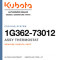 Genuine Kubota assy thermostat, part number 1G362-73012 — Alpine Equipment