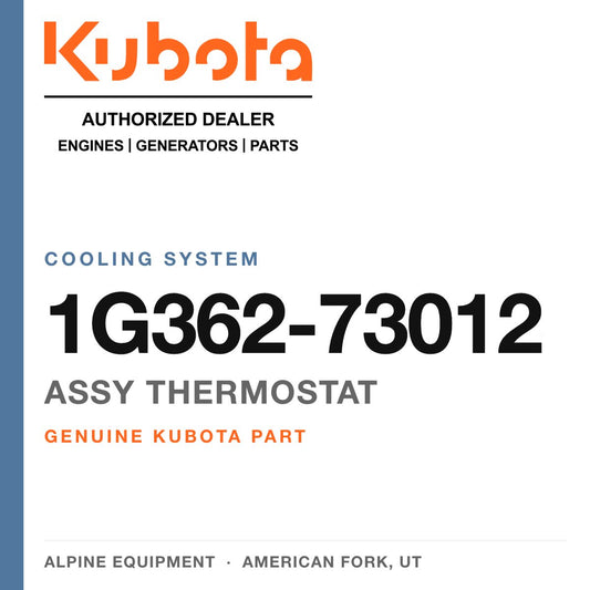 Genuine Kubota assy thermostat, part number 1G362-73012 — Alpine Equipment