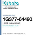 Genuine Kubota lamp indicator, part number 1G377-64490 — Alpine Equipment