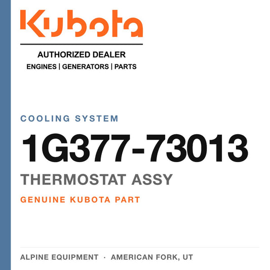 Genuine Kubota thermostat assy, part number 1G377-73013 — Alpine Equipment