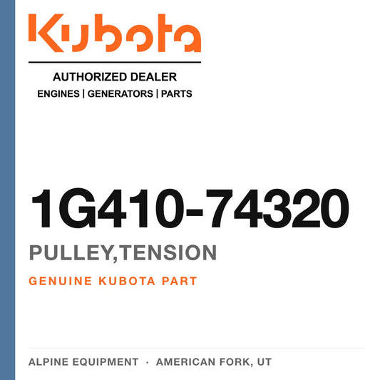 Genuine Kubota pulley,tension, part number 1G410-74320 — Alpine Equipment