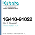 Genuine Kubota bolt, flange, part number 1G410-91022 — Alpine Equipment