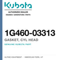 Genuine Kubota gasket, cyl head, part number 1G460-03313 — Alpine Equipment
