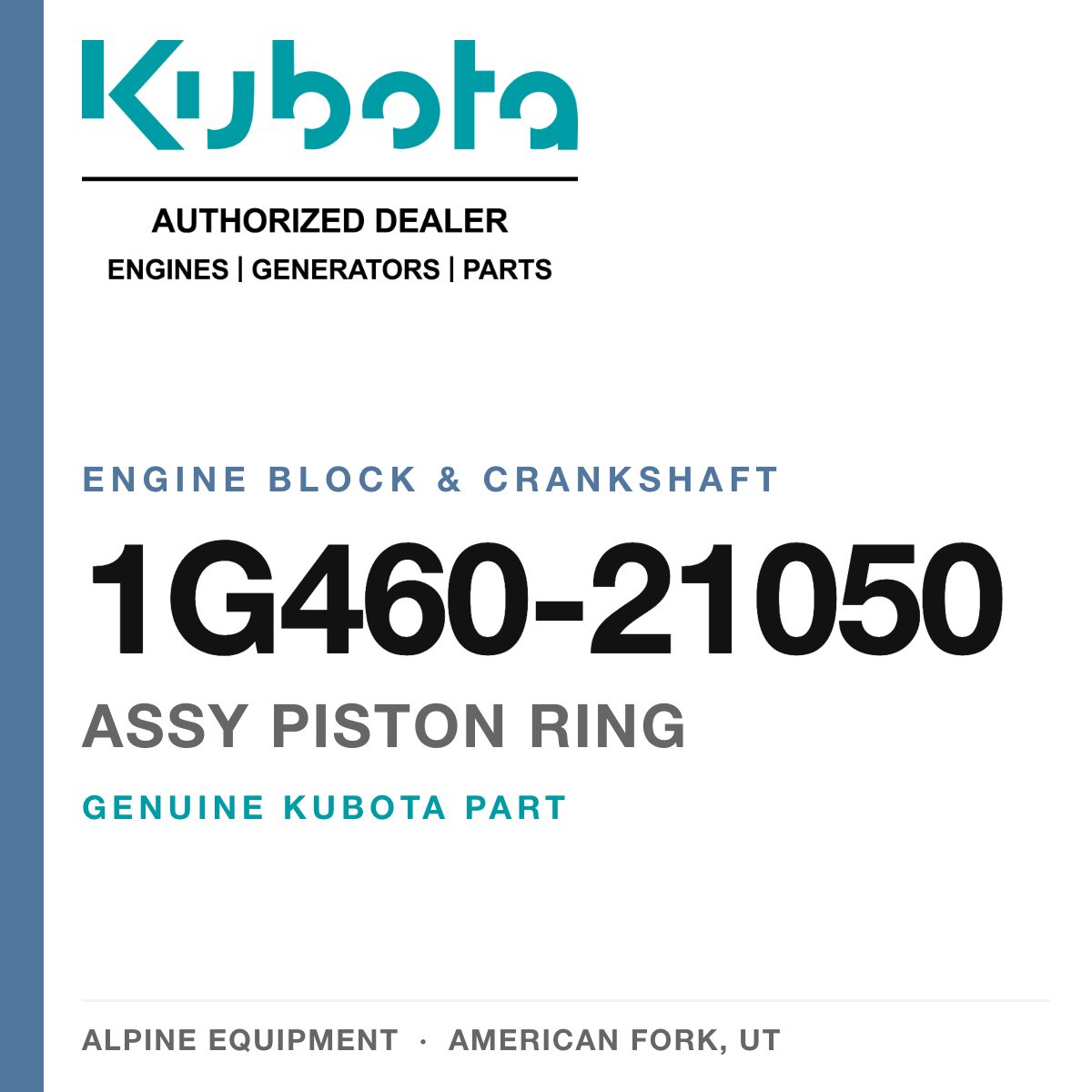 Genuine Kubota assy piston ring, part number 1G460-21050 — Alpine Equipment