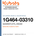 Genuine Kubota gasket,cyl.head, part number 1G464-03310 — Alpine Equipment