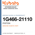 Genuine Kubota piston, part number 1G466-21110 — Alpine Equipment