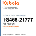 Genuine Kubota kit piston, part number 1G466-21777 — Alpine Equipment