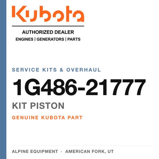 Genuine Kubota kit piston, part number 1G486-21777 — Alpine Equipment