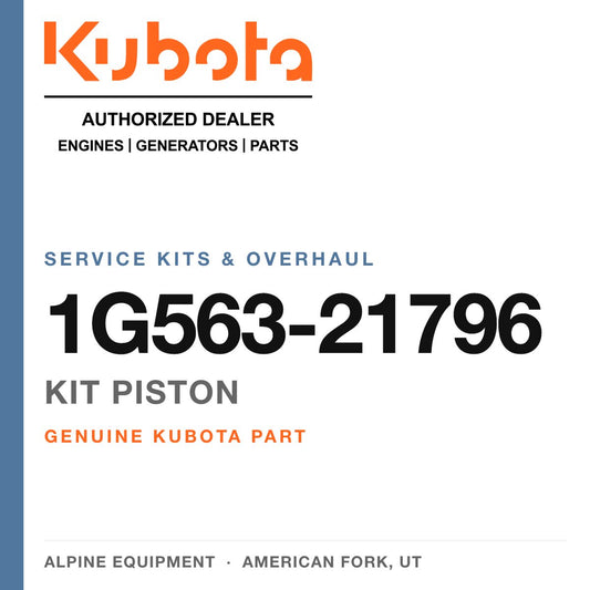 Genuine Kubota kit piston, part number 1G563-21796 — Alpine Equipment