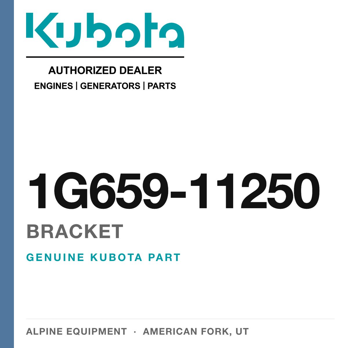 Genuine Kubota bracket, part number 1G659-11250 — Alpine Equipment