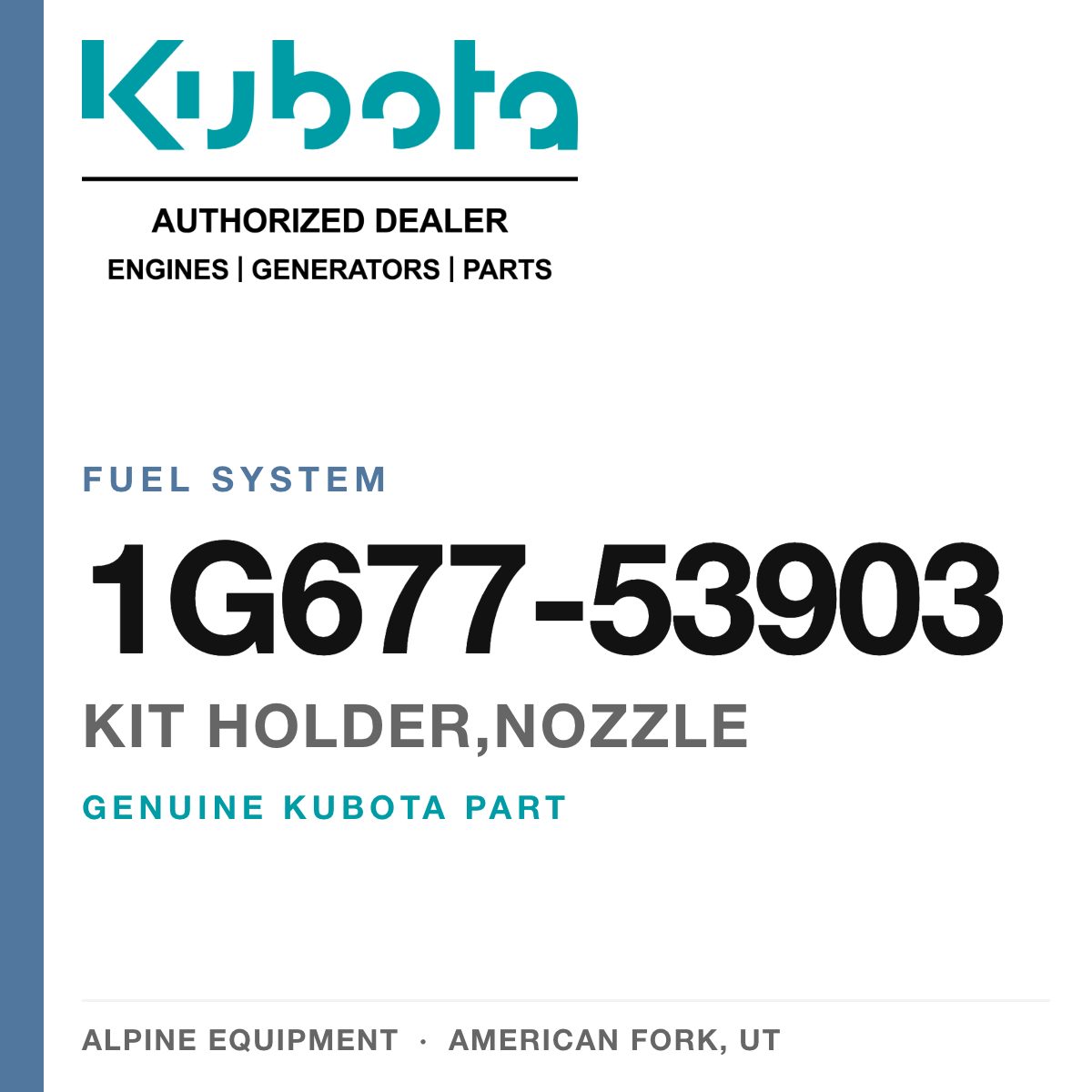 Genuine Kubota kit holder,nozzle, part number 1G677-53903 — Alpine Equipment