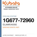 Genuine Kubota clamp,hose, part number 1G677-72960 — Alpine Equipment