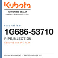 Genuine Kubota pipe,injection, part number 1G686-53710 — Alpine Equipment