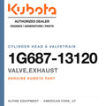 Genuine Kubota valve,exhaust, part number 1G687-13120 — Alpine Equipment