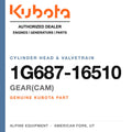 Genuine Kubota gear(cam), part number 1G687-16510 — Alpine Equipment