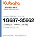 Genuine Kubota gear(oil pump drive), part number 1G687-35662 — Alpine Equipment
