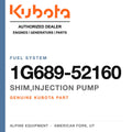 Genuine Kubota shim,injection pump, part number 1G689-52160 — Alpine Equipment