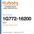 Genuine Kubota nut, part number 1G772-16200 — Alpine Equipment