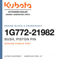 Genuine Kubota bush, piston pin, part number 1G772-21982 — Alpine Equipment