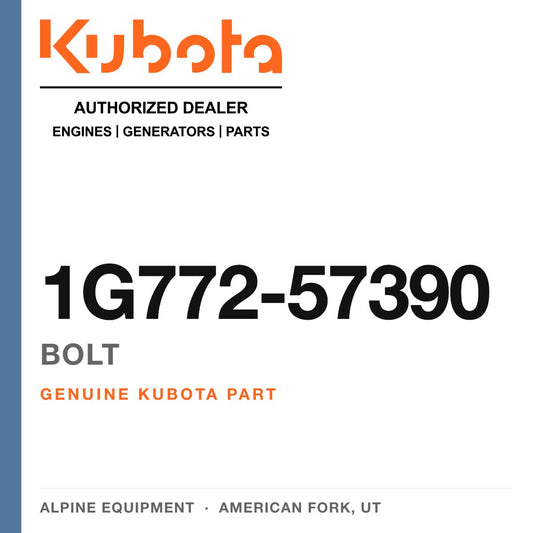 Genuine Kubota bolt, part number 1G772-57390 — Alpine Equipment