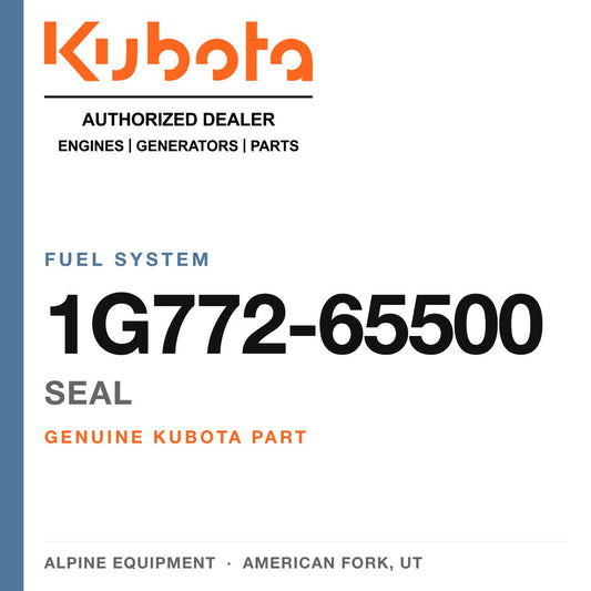 Genuine Kubota seal, part number 1G772-65500 — Alpine Equipment