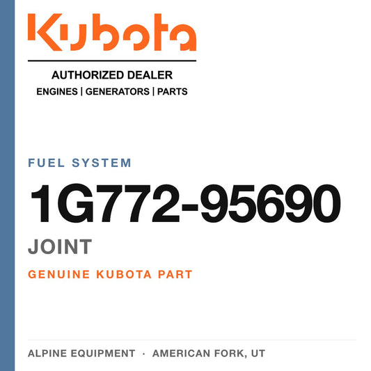 Genuine Kubota joint, part number 1G772-95690 — Alpine Equipment