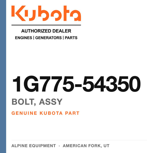 Genuine Kubota bolt, assy, part number 1G775-54350 — Alpine Equipment