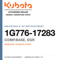 Genuine Kubota comp.base, egr, part number 1G776-17283 — Alpine Equipment